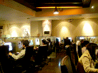 Here's what many young people in Seoul do for fun on a Friday night (and every other night) - go to a 'PC Bang', which is basically an internet cafe designed to accommodate online gamers. Seol PC Bang